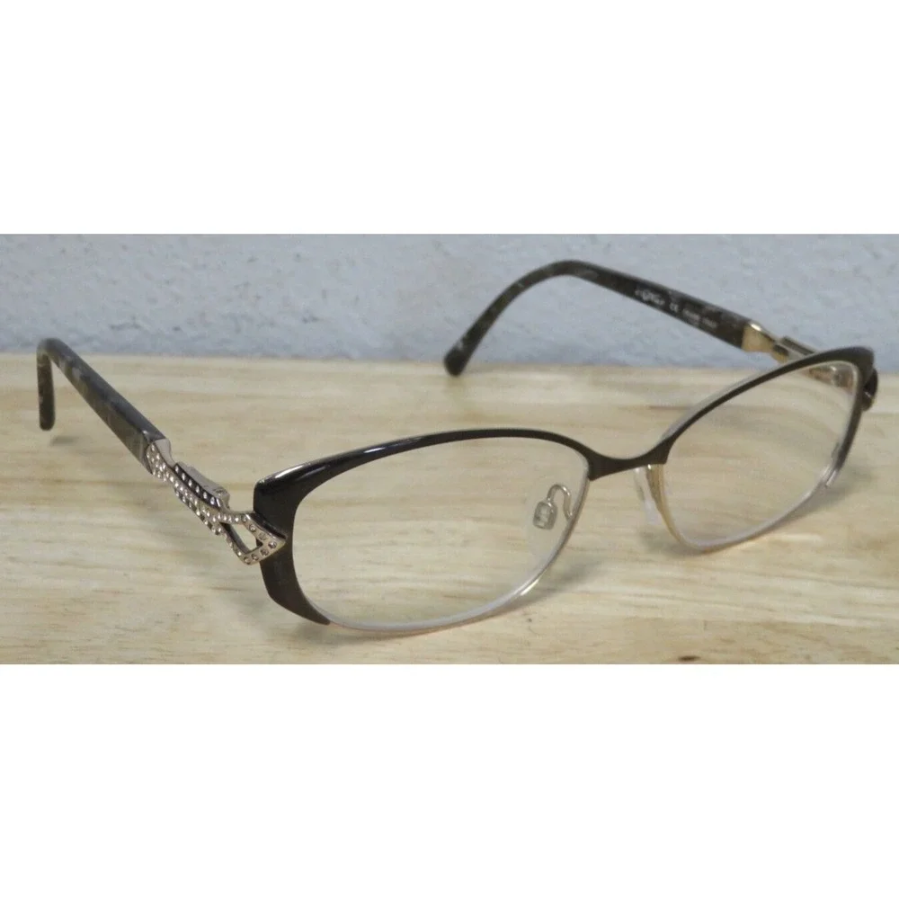 Caviar M 5616 Eye Glasses Frames Only Made In Italy Crystals Gold Rhinestones